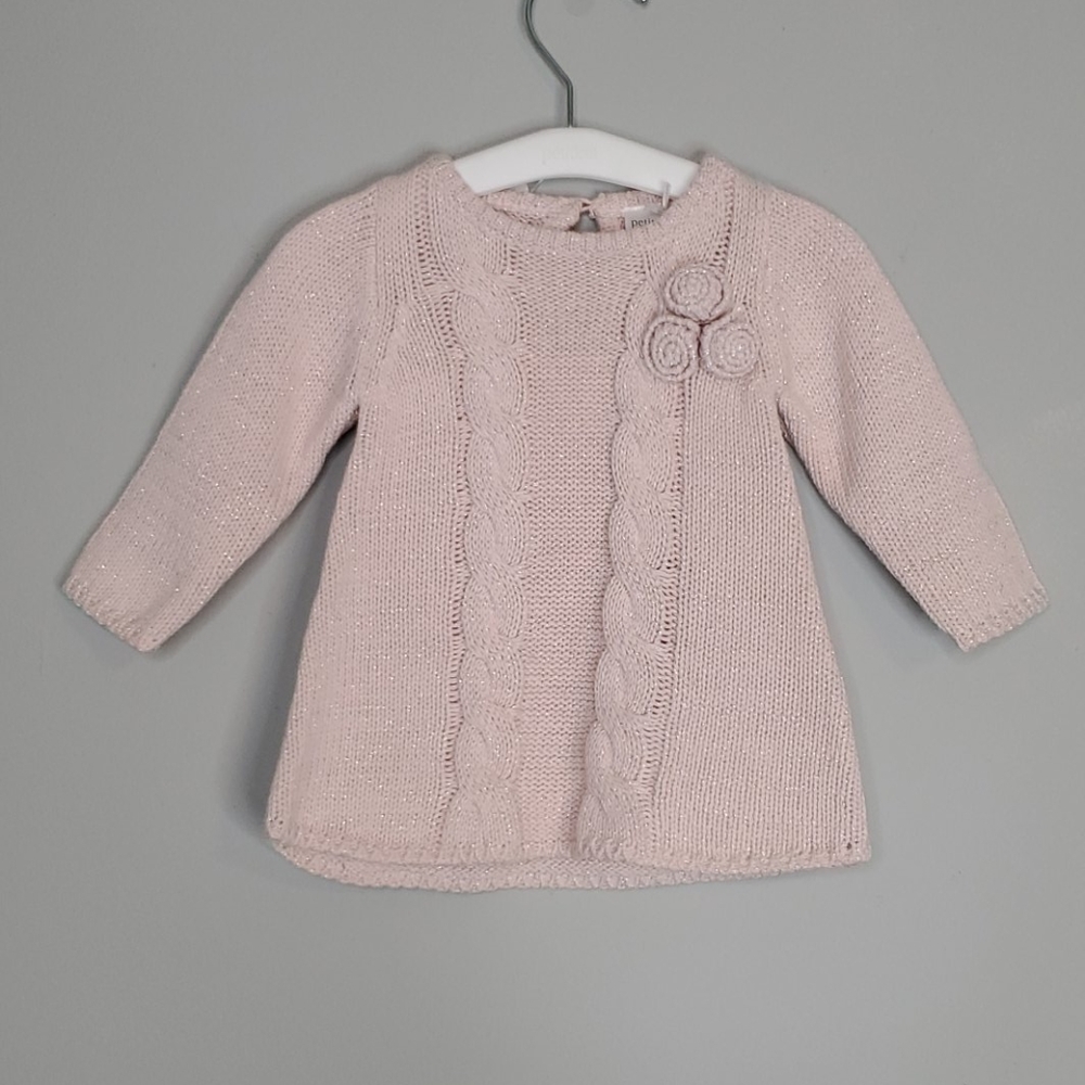 NWT {Petit Lem} Signature Pink Metallic Sweater Dress